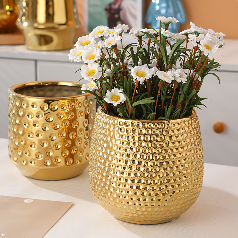 Office gold ceramic flower pot - Plant Parent review and price